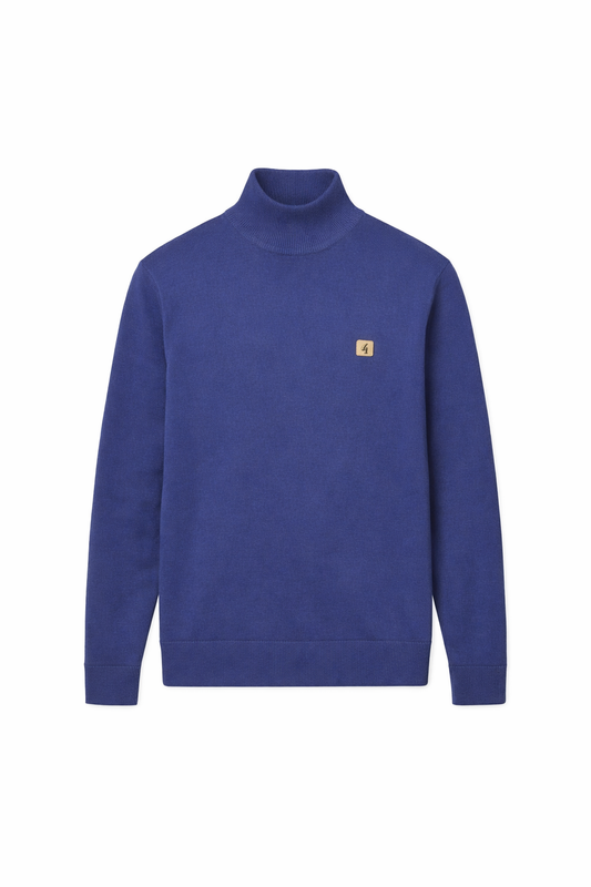 Gabicci Vintage Men's V55GK10 Duke Turtle Neck Knit Jumper Atlantic Blue