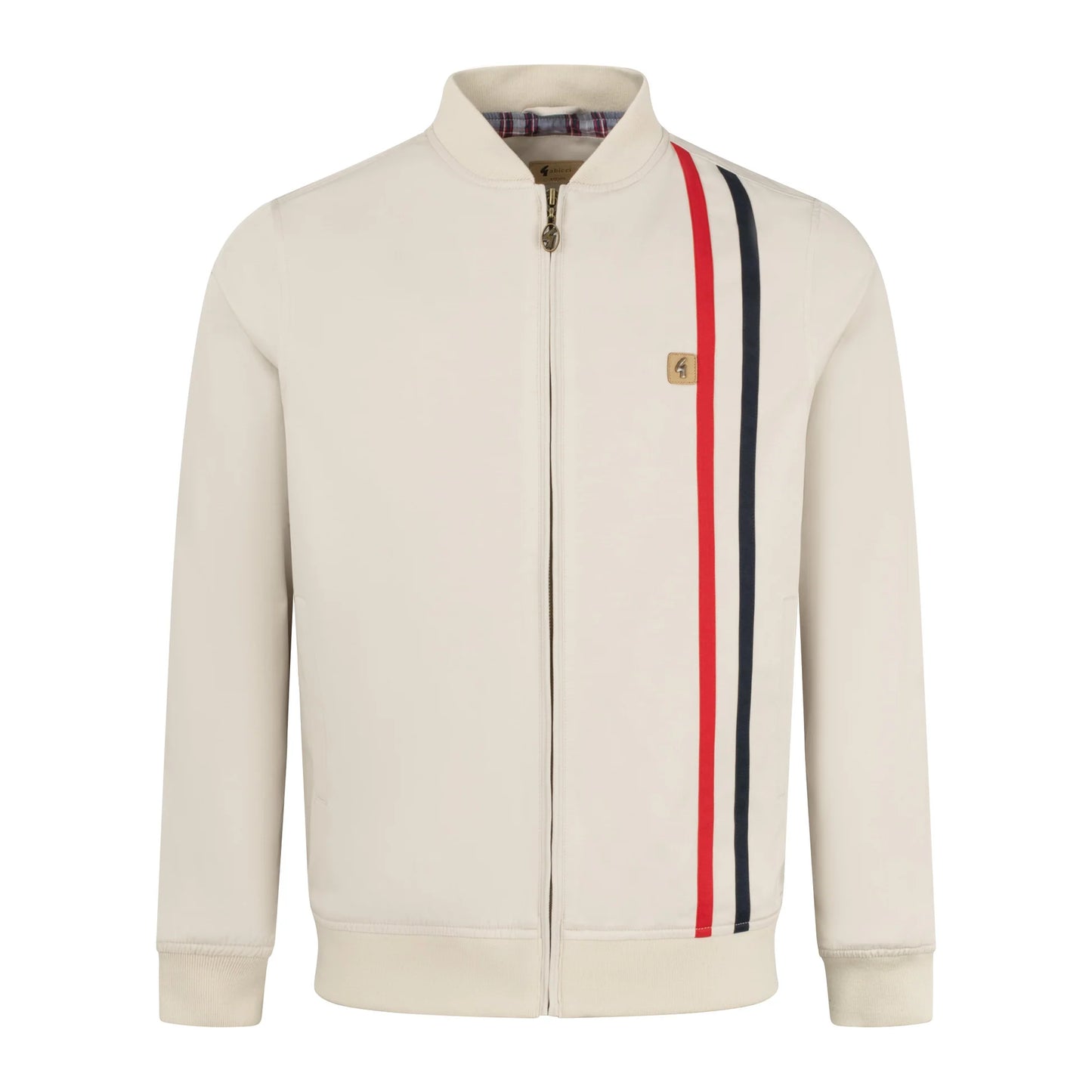 Gabicci Vintage Men's V56GJ10 Griffin Bomber Jacket Cream