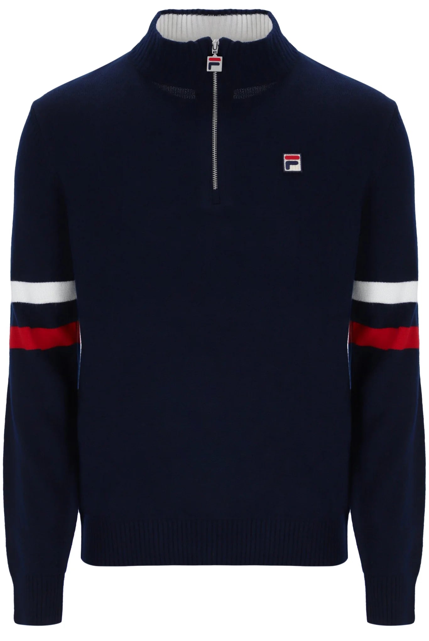 Fila Vintage Men's Harrison 1/4 Zip Neck Jumper Fila Navy Blue