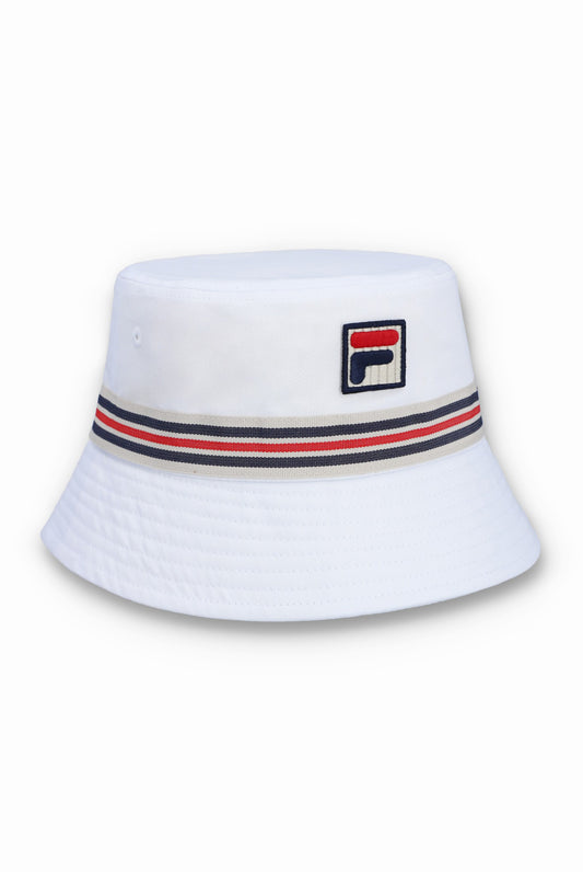Fila Vintage Men's FHXS25004 Jojo Heritage Stripe Bucket Hat White