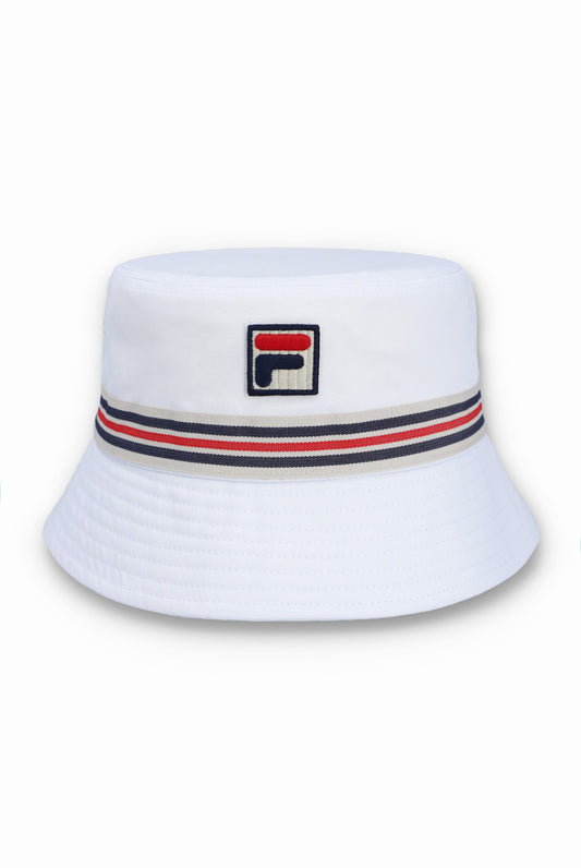 Fila Vintage Men's FHXS25004 Jojo Heritage Stripe Bucket Hat White