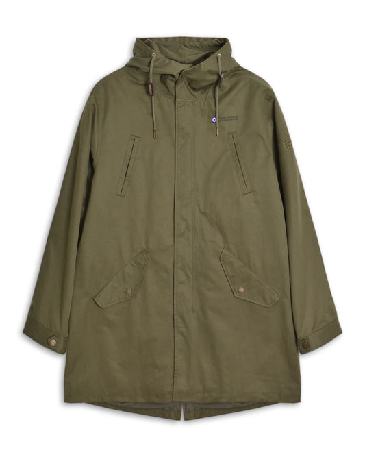 Lambretta Men's LAMDS002 Shower Resistant Parka Coat Khaki Green