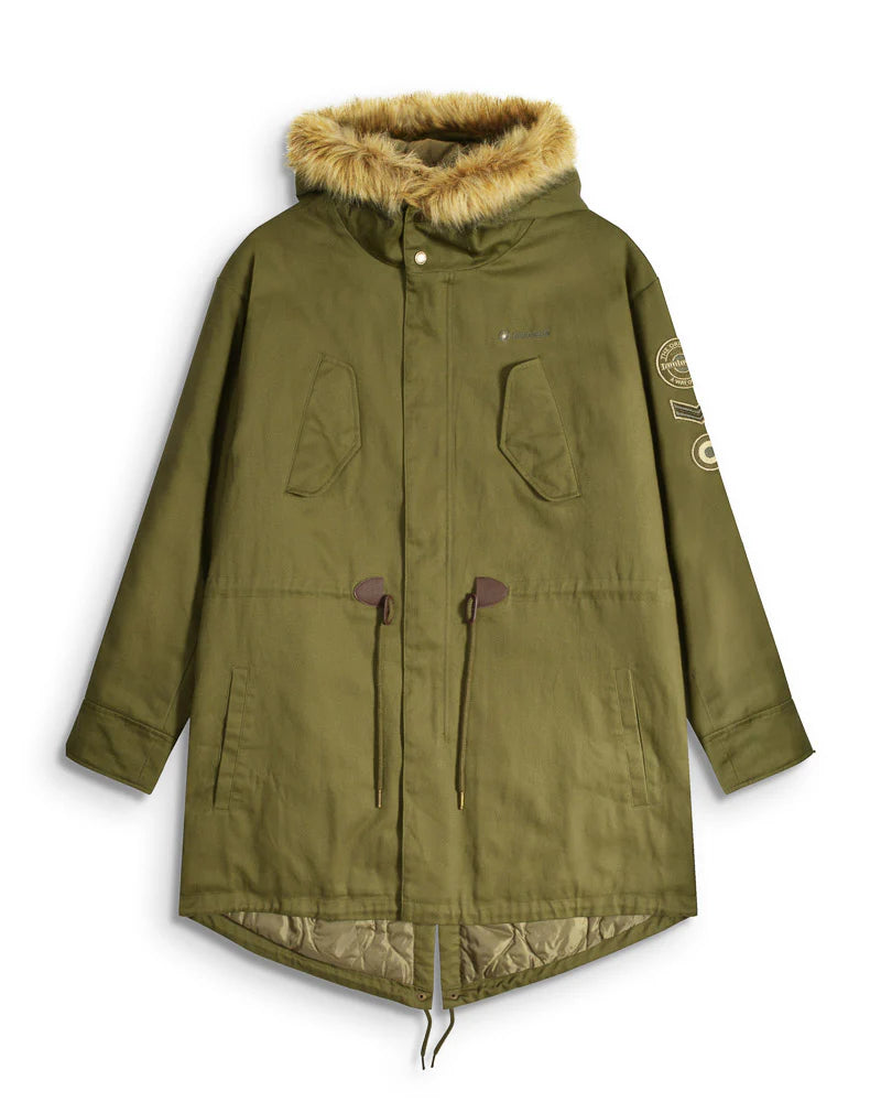 Lambretta Men's LAMDS010 Cotton Canvas Parka Khaki Green