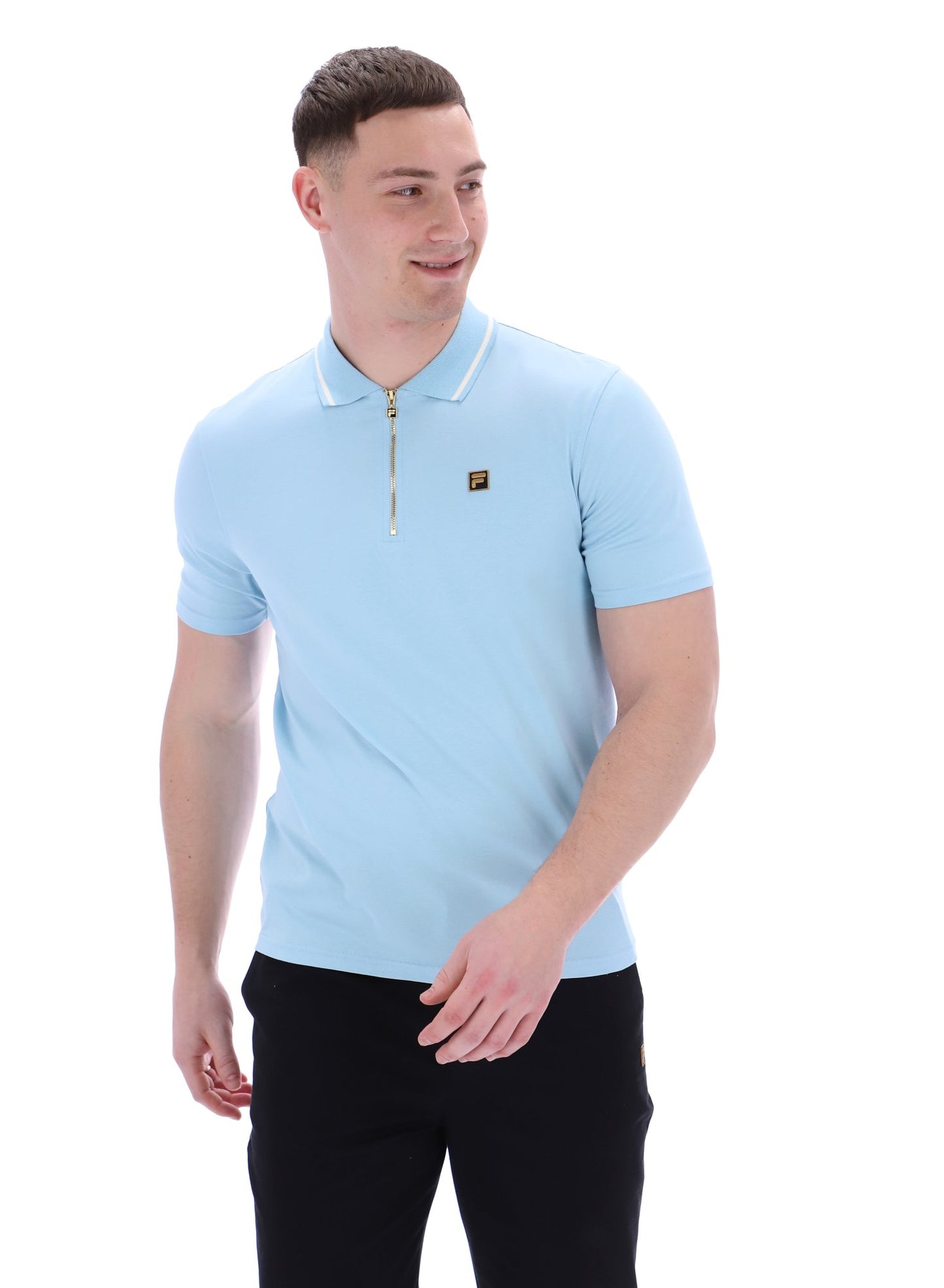 Fila Vintage Men's Lemar Premium Essential Polo Shirt Summer Song Blue