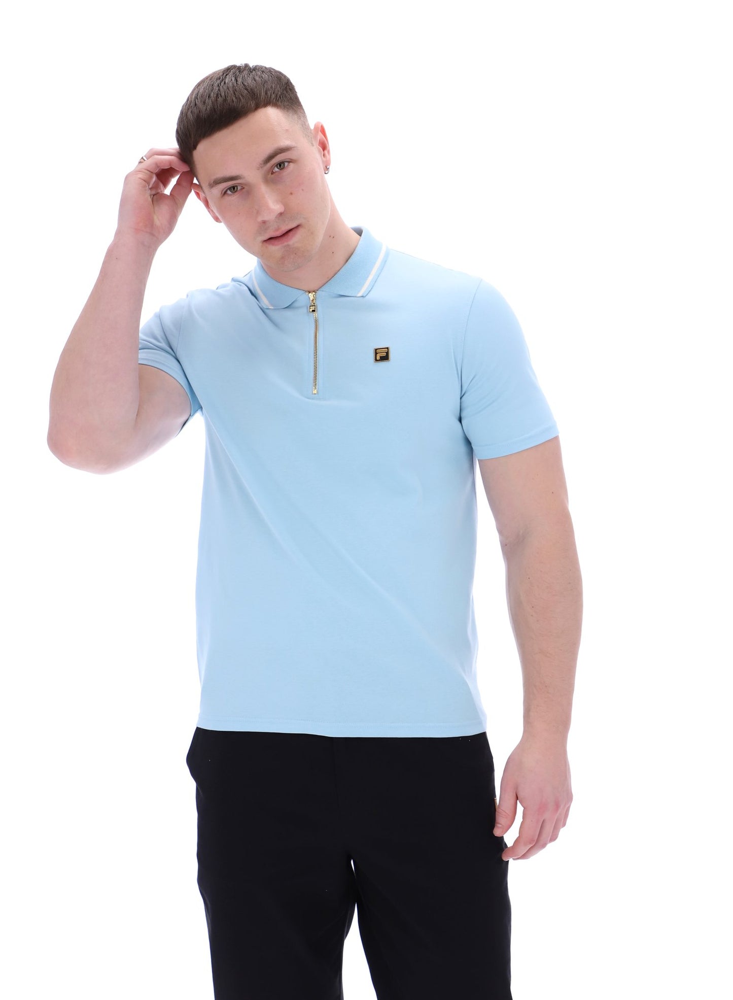 Fila Vintage Men's Lemar Premium Essential Polo Shirt Summer Song Blue