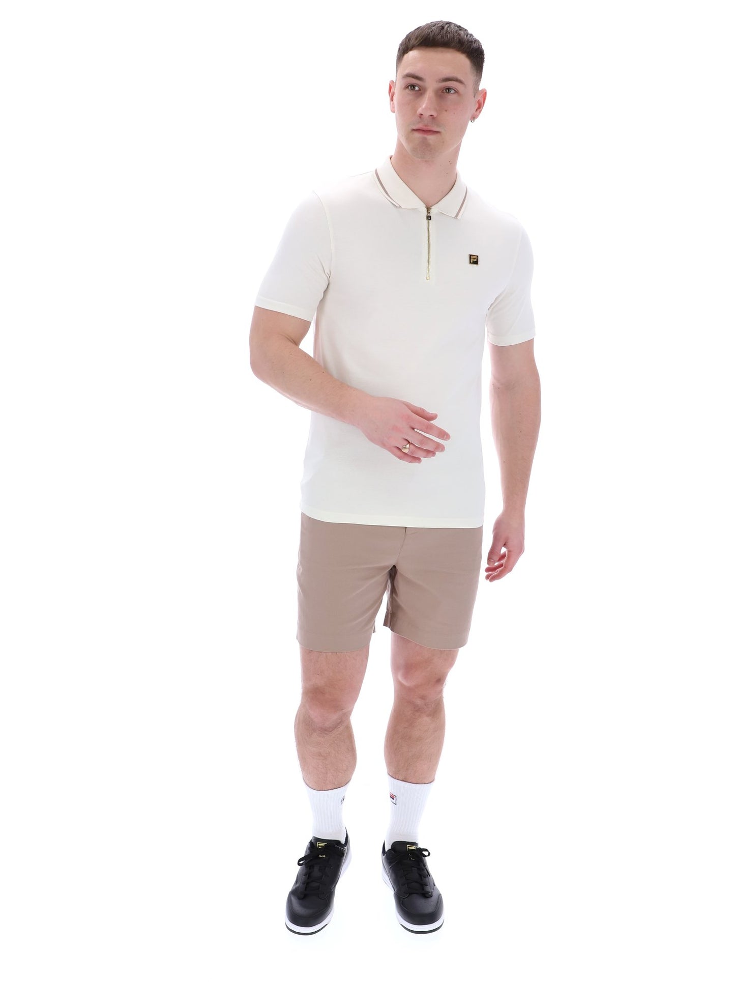 Fila Vintage Men's Lemar Premium Essential Polo Shirt Egret Beige