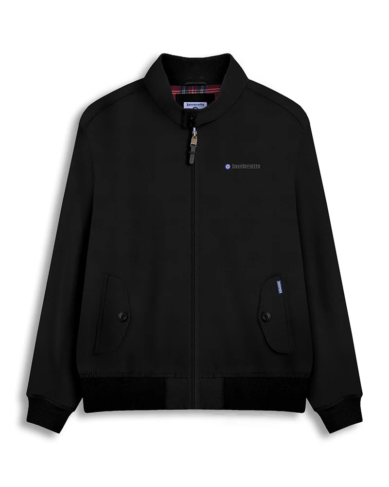 Lambretta Men's LMBBHH1 Showerproof Classic Harrington Jacket Black