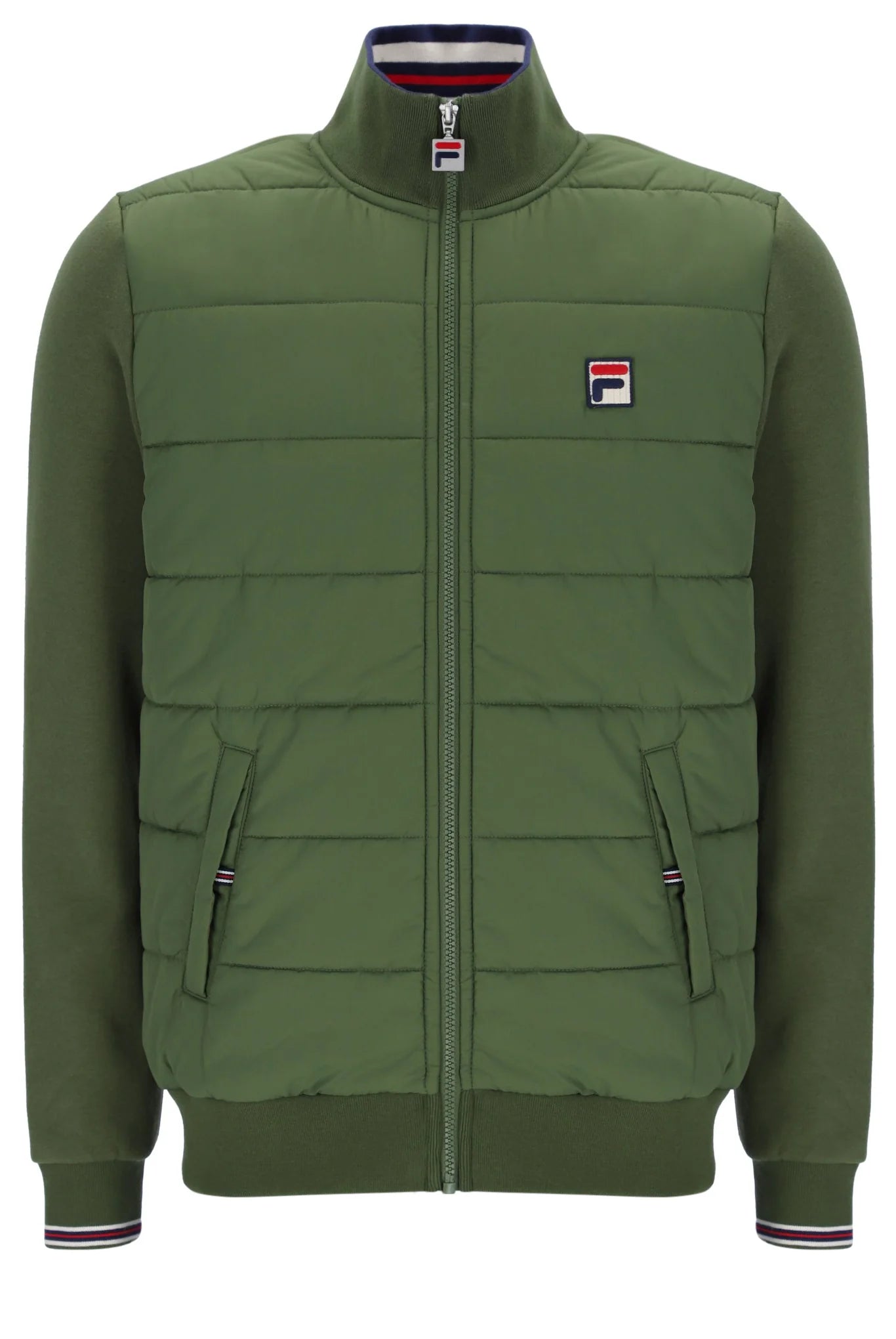 Fila Vintage Men's Malachi Puffer Front Body Jacket Chive Green