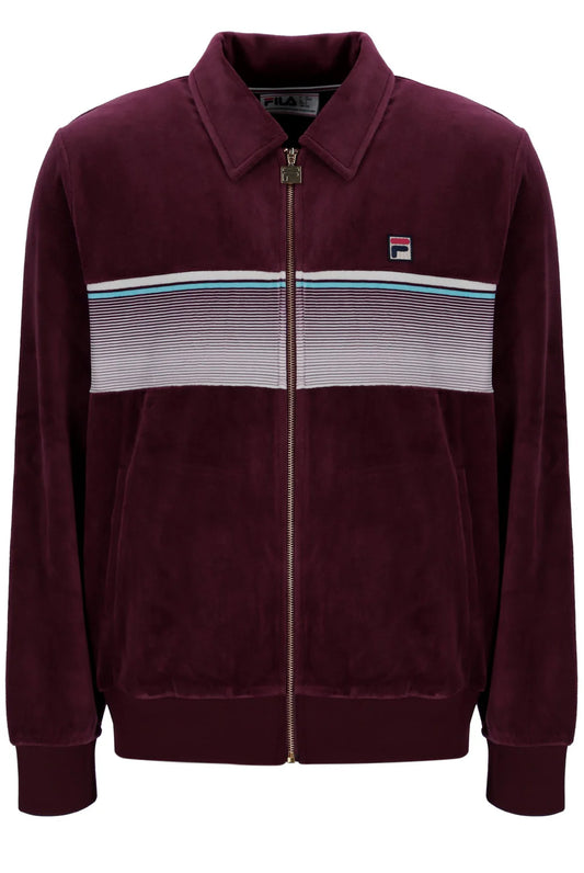 Fila Vintage Men's Malakai Striped Track Top Fig / Milky Blue / Gardenia