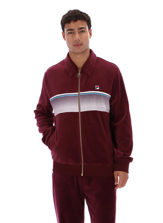 Fila Vintage Men's Malakai Striped Track Top Fig / Milky Blue / Gardenia