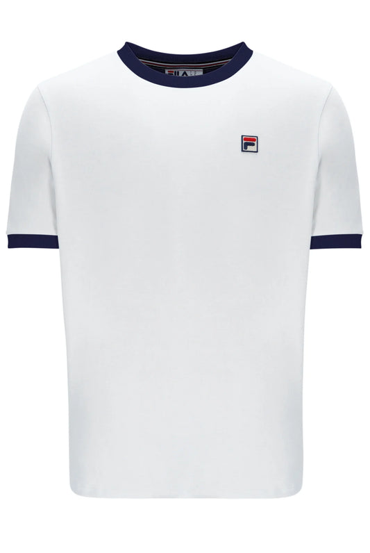 Fila Vintage Men's Marconi Essential Ringer T Shirt White