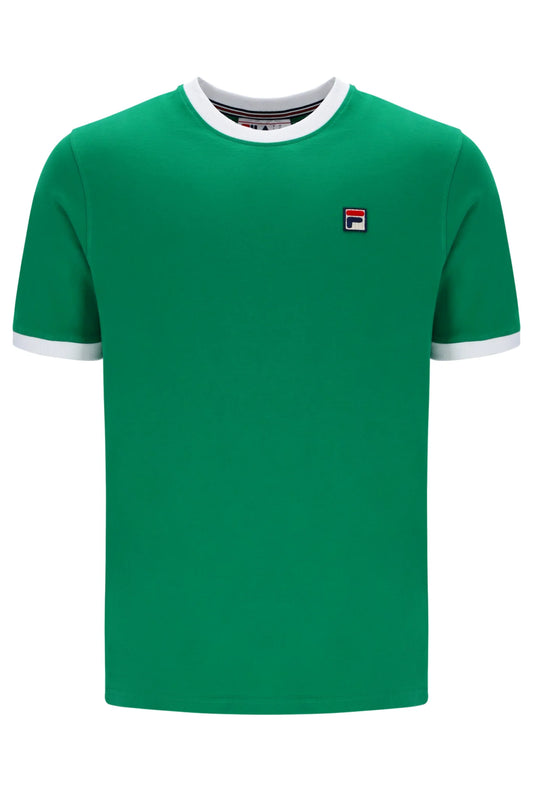 Fila Vintage Men's Marconi Essential Ringer T Shirt Jelly Bean Green