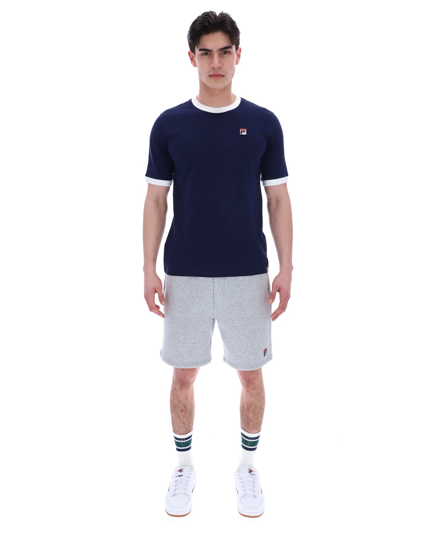 Fila Vintage Men's Marconi Essential Ringer T Shirt Fila Navy / White