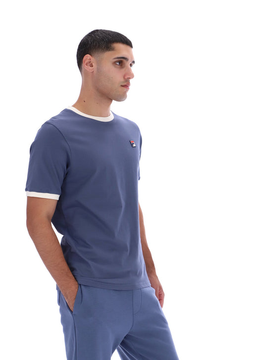 Fila Vintage Men's Marconi Essential Ringer T Shirt Vintage Indigo / Gardenia