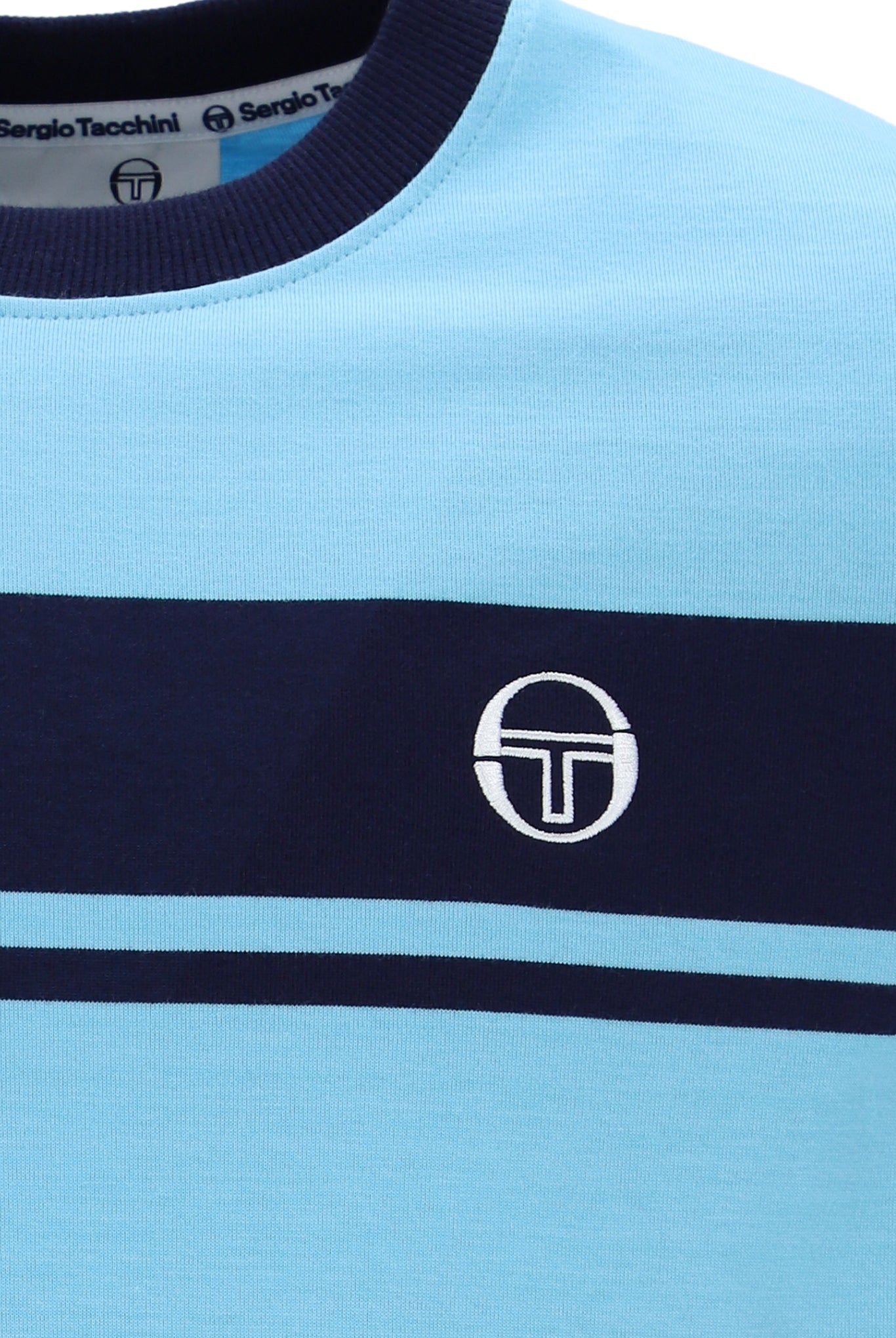 Sergio Tacchini Men's STM14593 SS Master Crew Neck T Shirt Baltic Sea Blue