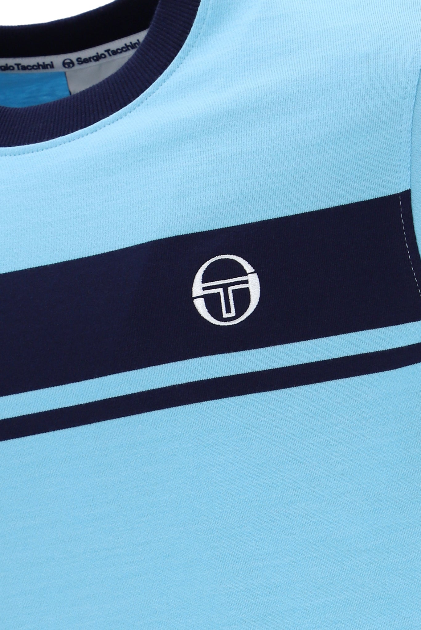 Sergio Tacchini Men's STM14593 SS Master Crew Neck T Shirt Baltic Sea Blue
