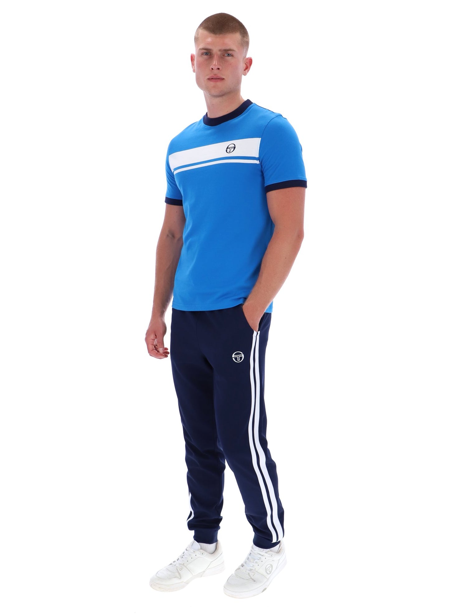 Sergio Tacchini Men's STM14593 SS Master Crew Neck T Shirt Directoire Blue