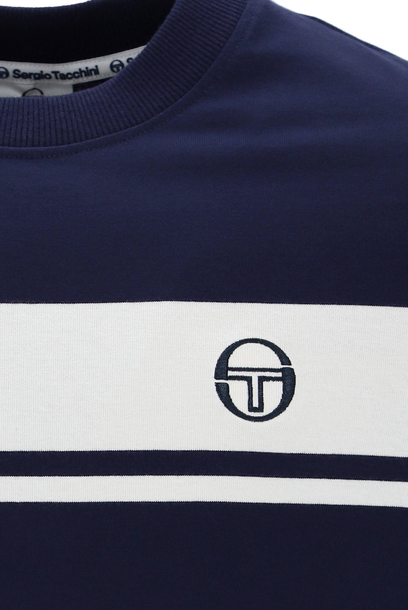 Sergio Tacchini Men's STM14593 SS Master Crew Neck T Shirt Navy / White