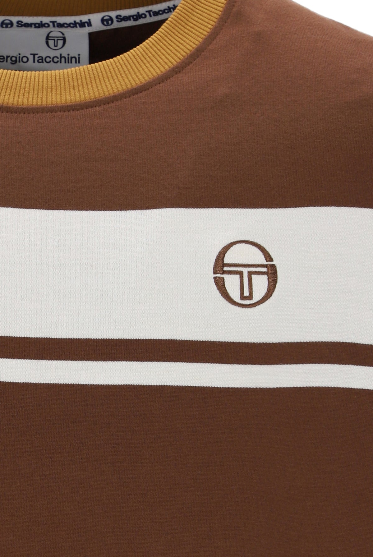 Sergio Tacchini STM14593 SS Master Crew Neck T Shirt Potting Soil / Gardenia / Golden Brown