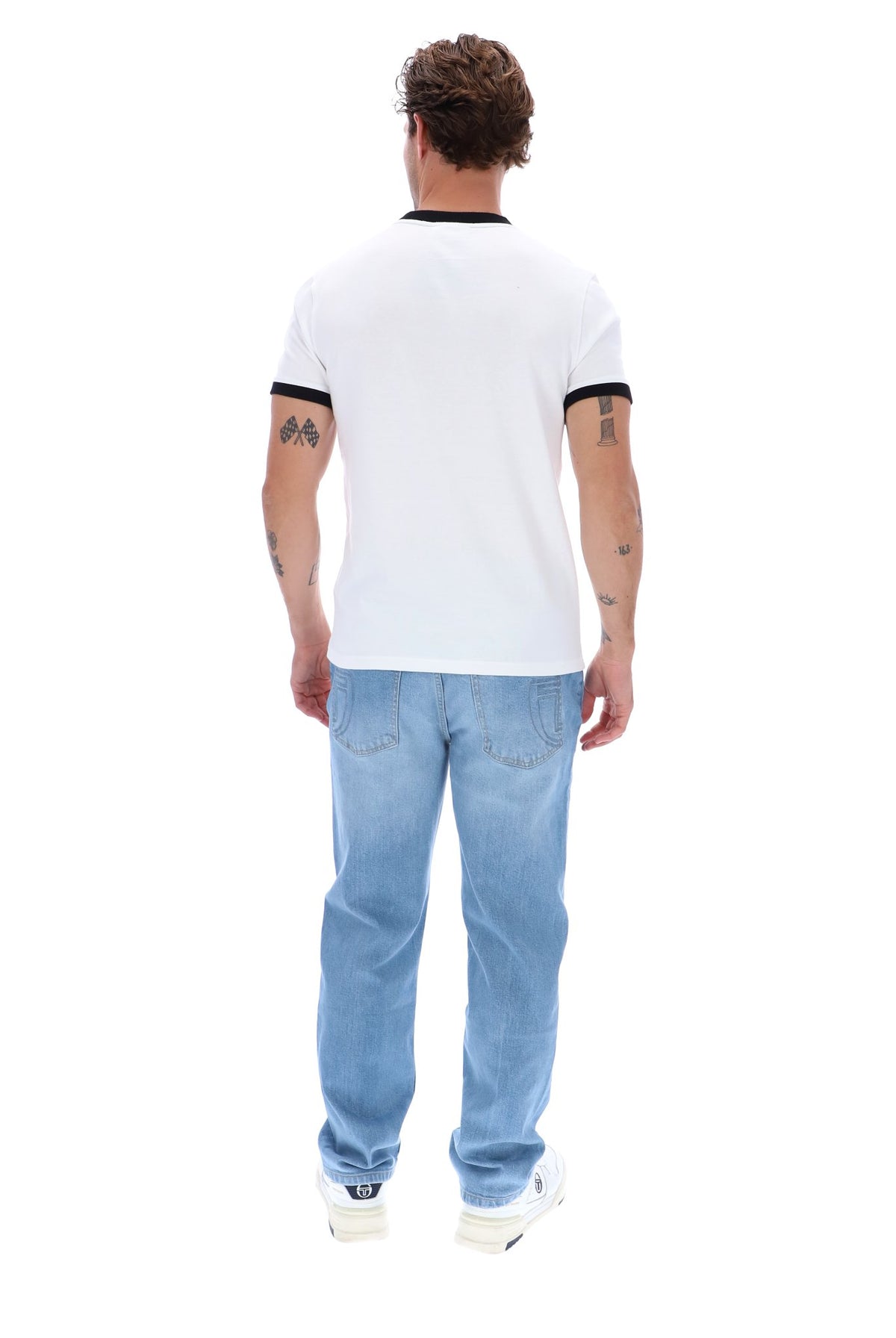 Sergio Tacchini STM14593 SS Master Crew Neck T Shirt White / Maritime Blue / Black