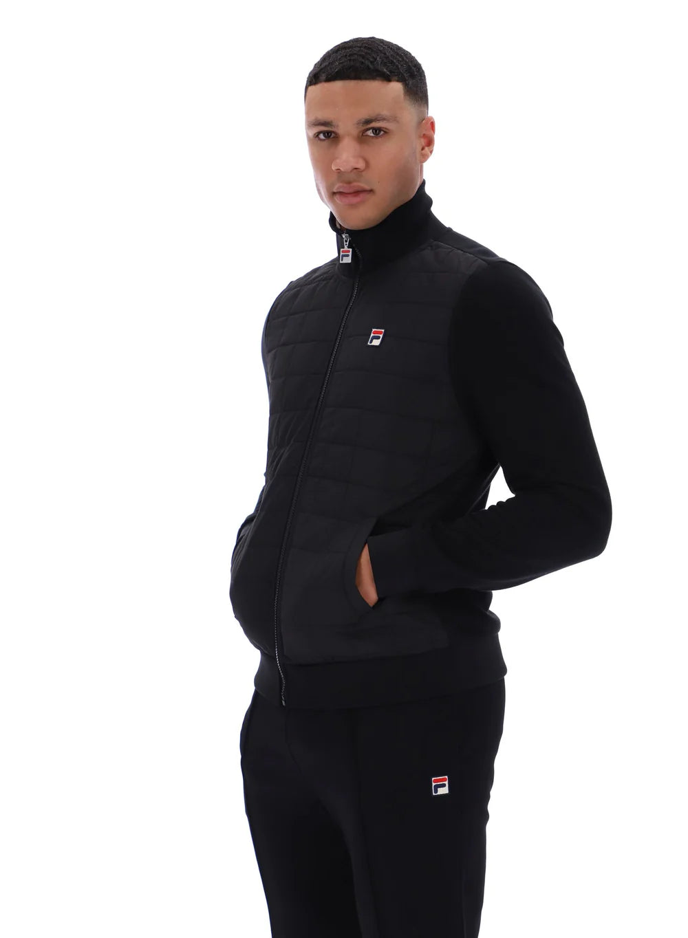 Fila Vintage Men's Moor Padded Front Jacket Black