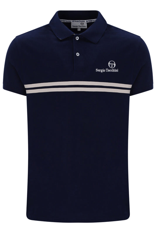 Sergio Tacchini Men's STM21140 Supermac Polo Shirt Maritime Blue / Peyote