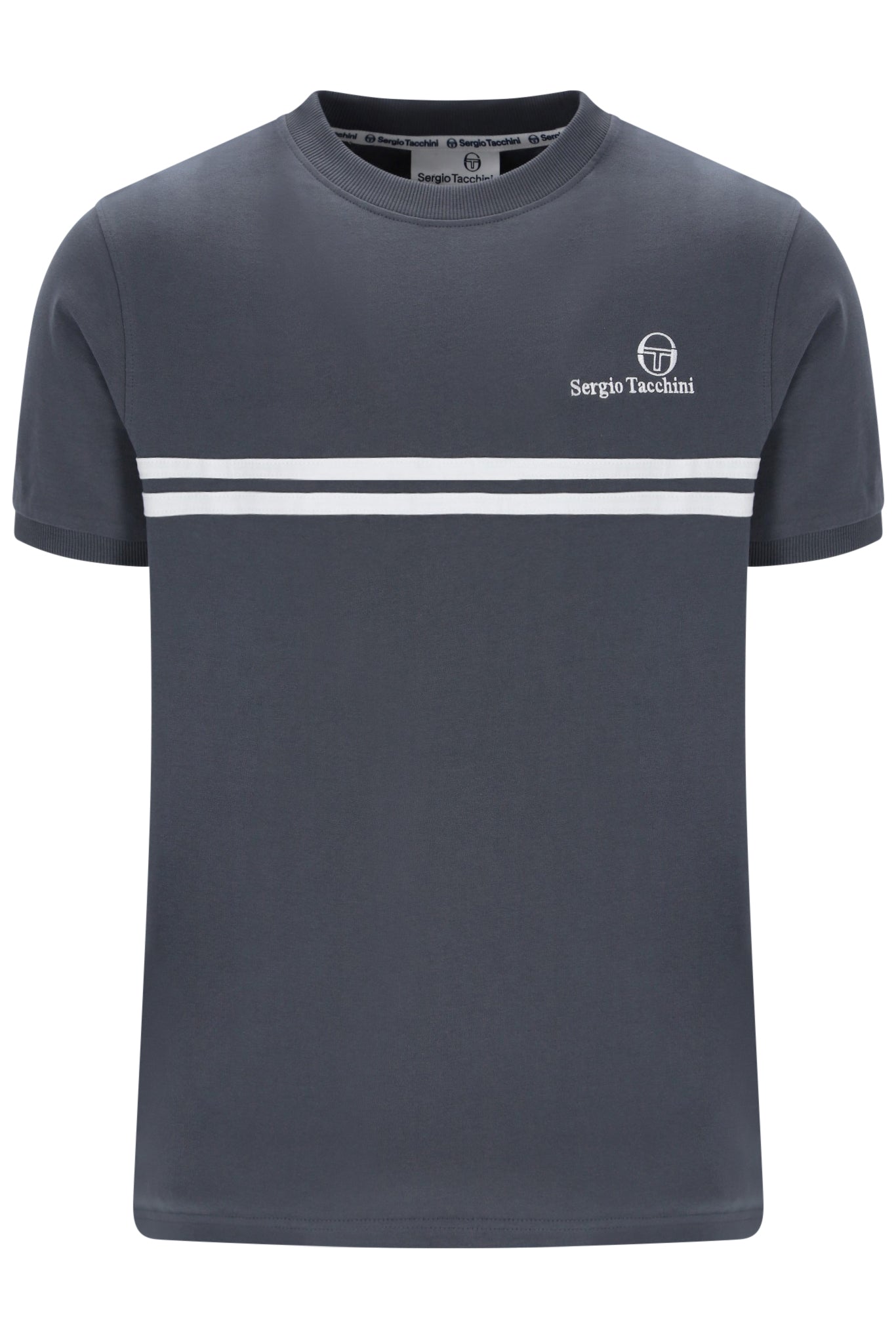 Sergio Tacchini Men's STM14565 Supermac Short Sleeve T Shirt Turbulence / White / Black