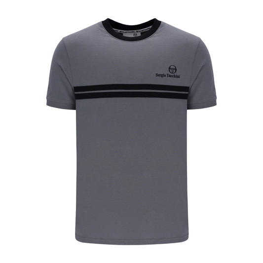 Sergio Tacchini Men's SS Supermac T Shirt Quiet Shade / Black