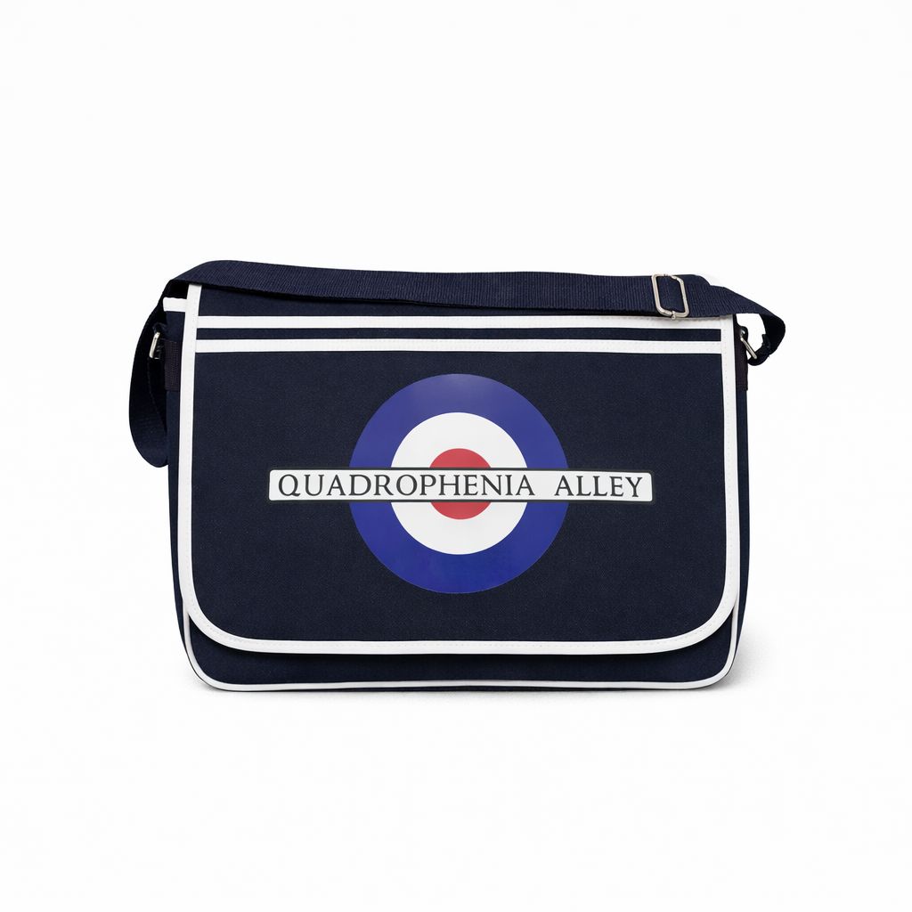 Quadrophenia Alley Exclusive Mod Target Retro Shoulder Bag Navy White