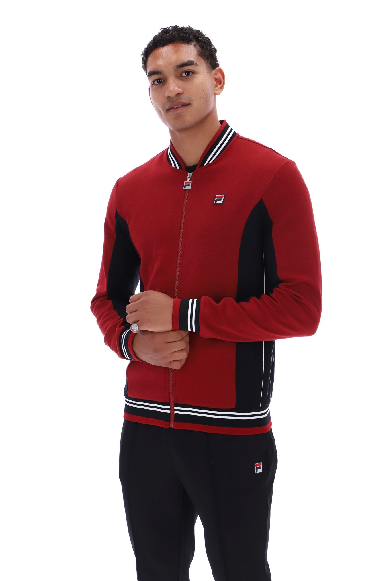Fila Vintage Men's Settanta 2 Track Top Sun Dried Tomato / Black / White