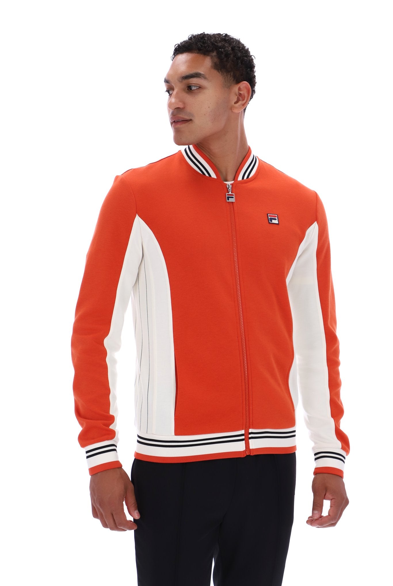 Fila Vintage Men's Settanta 2 Track Top Burnt Ochre / Gardenia / Black