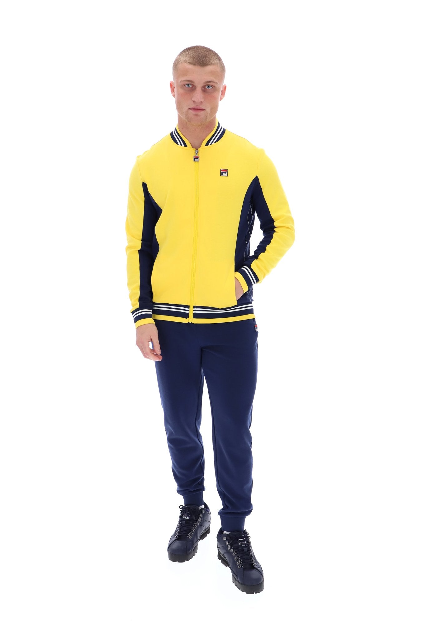 Fila Vintage Men's Settanta 2 Track Top High Visability Yellow