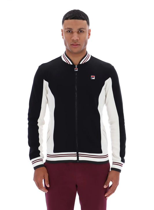 Fila Vintage Men's Settanta 2 Track Top Black / Gardenia / Fig / Charcoal