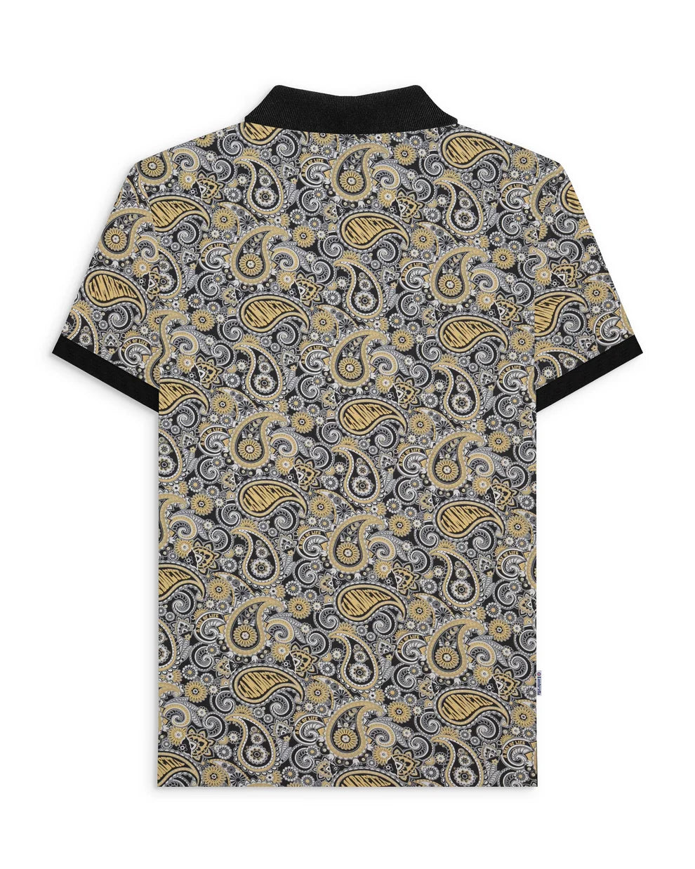 Lambretta SS0031 Paisley Brand Polo Shirt Black / Grey