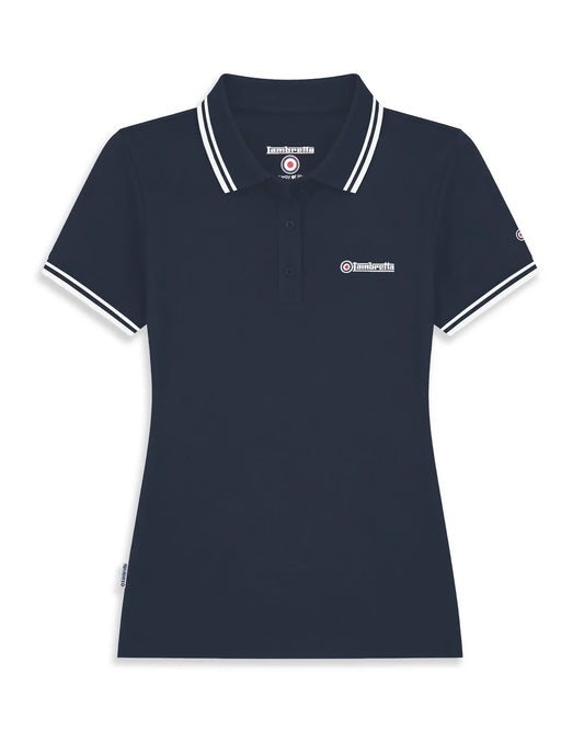 Lambretta Ladies SS0983 Twin Tipped Polo Shirt Navy / White