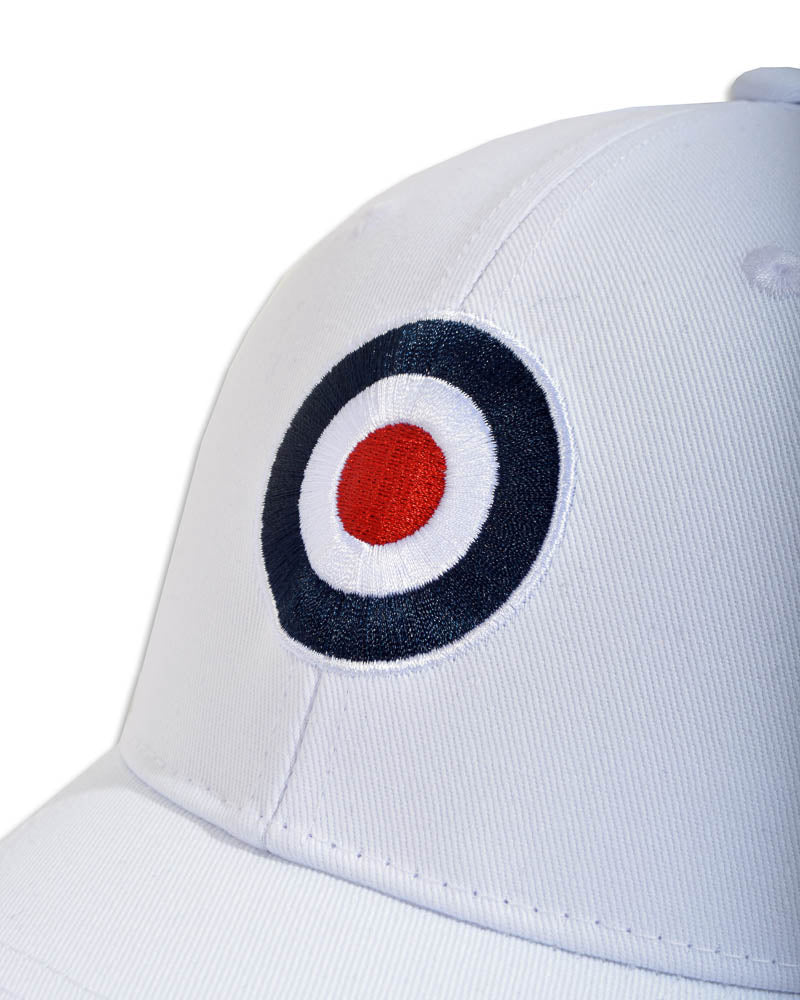 Lambretta Men's SS1038 Target Baseball Cap White