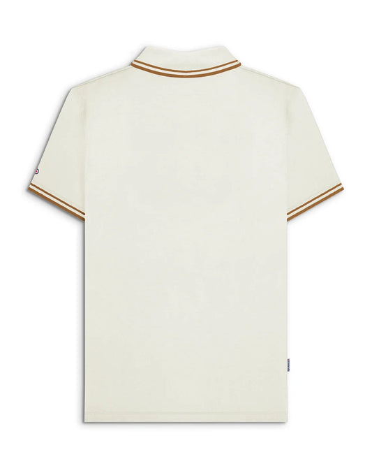Lambretta SS1608 Twin Tipped Polo Shirt Jet Stream / Tobacco