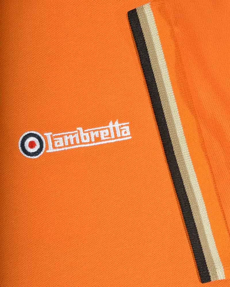 Lambretta Men's SS1650 Triple Tipped Polo Shirt Desert Sun / Silver / Cashew / Black