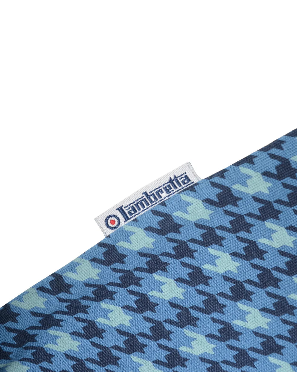 Lambretta Men's SS4026 Houndstooth Polo Shirt Dark Blue
