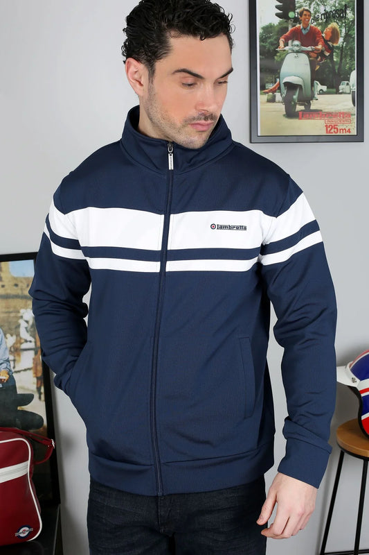 Lambretta Men's SS6030 Championship Track Top Navy / White