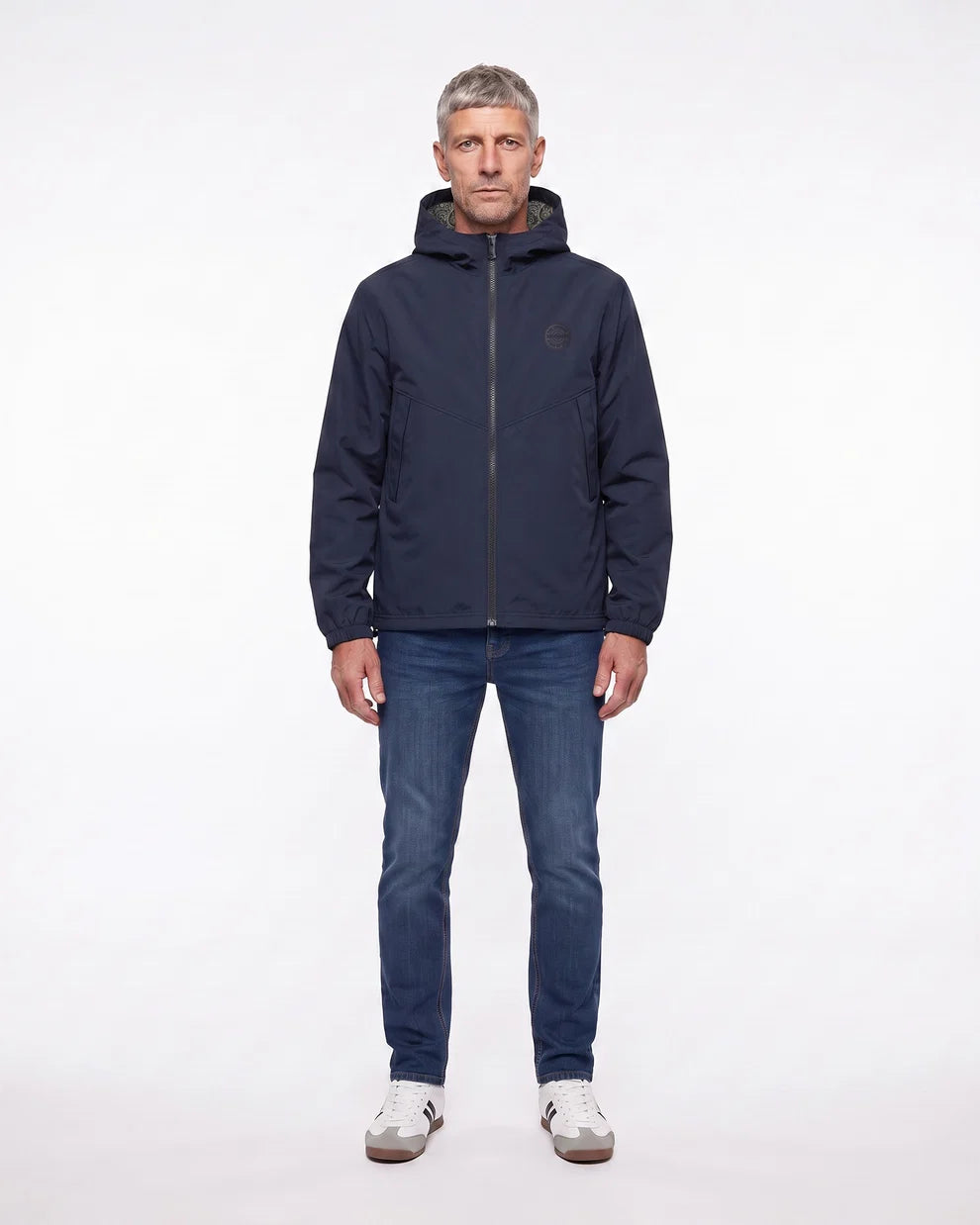 Lambretta Men's SS7060 Brighton Hooden Jacket Dark Navy
