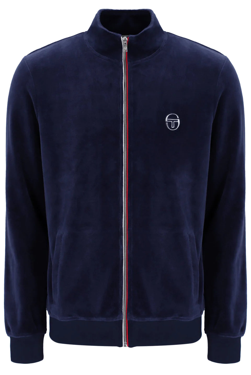 Sergio Tacchini Men's Eddie Velour Track Top Maritime Blue