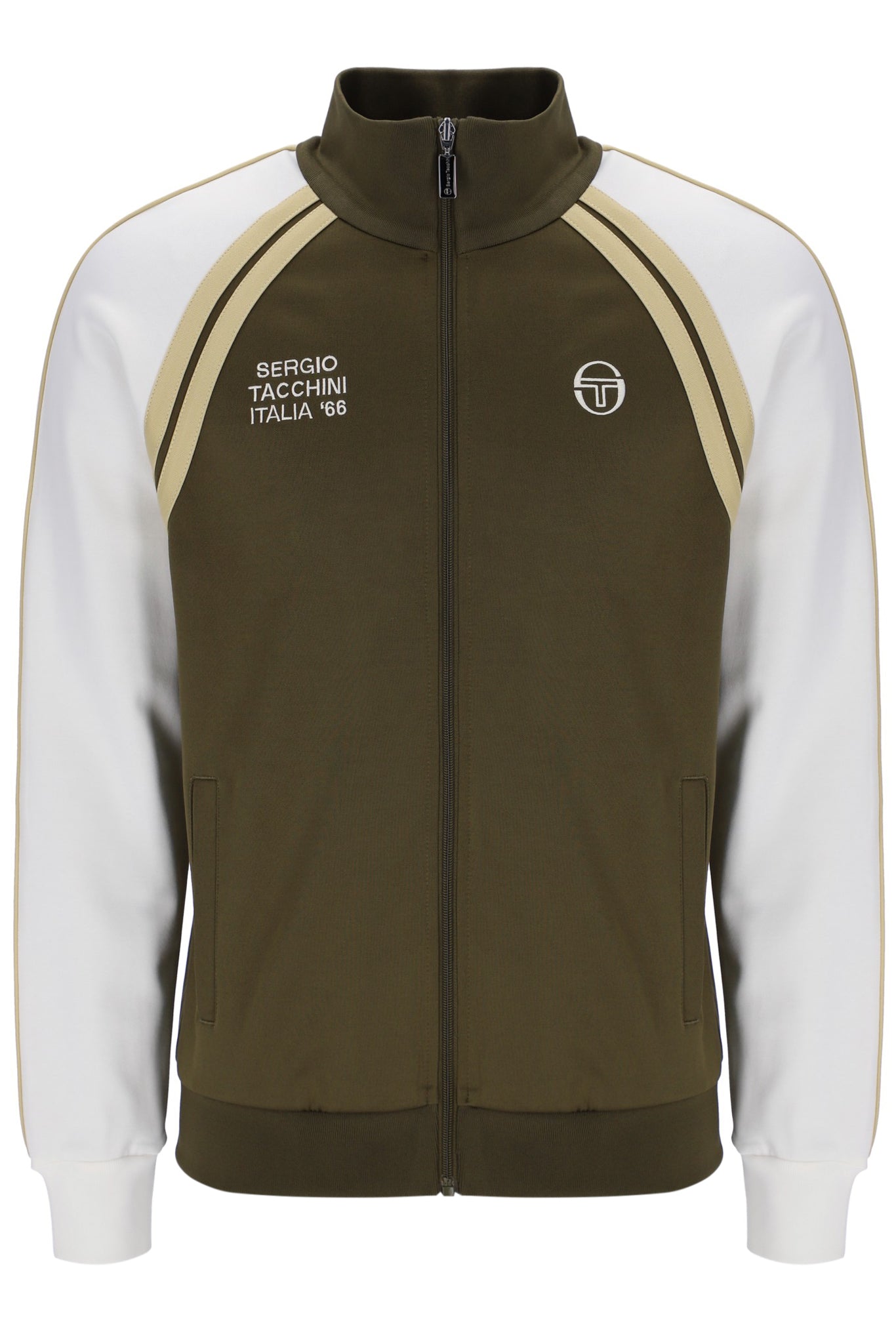 Sergio Tacchini Men's Ghibli Davis Track Top Dark Olive / Gardenia / Mojave Desert