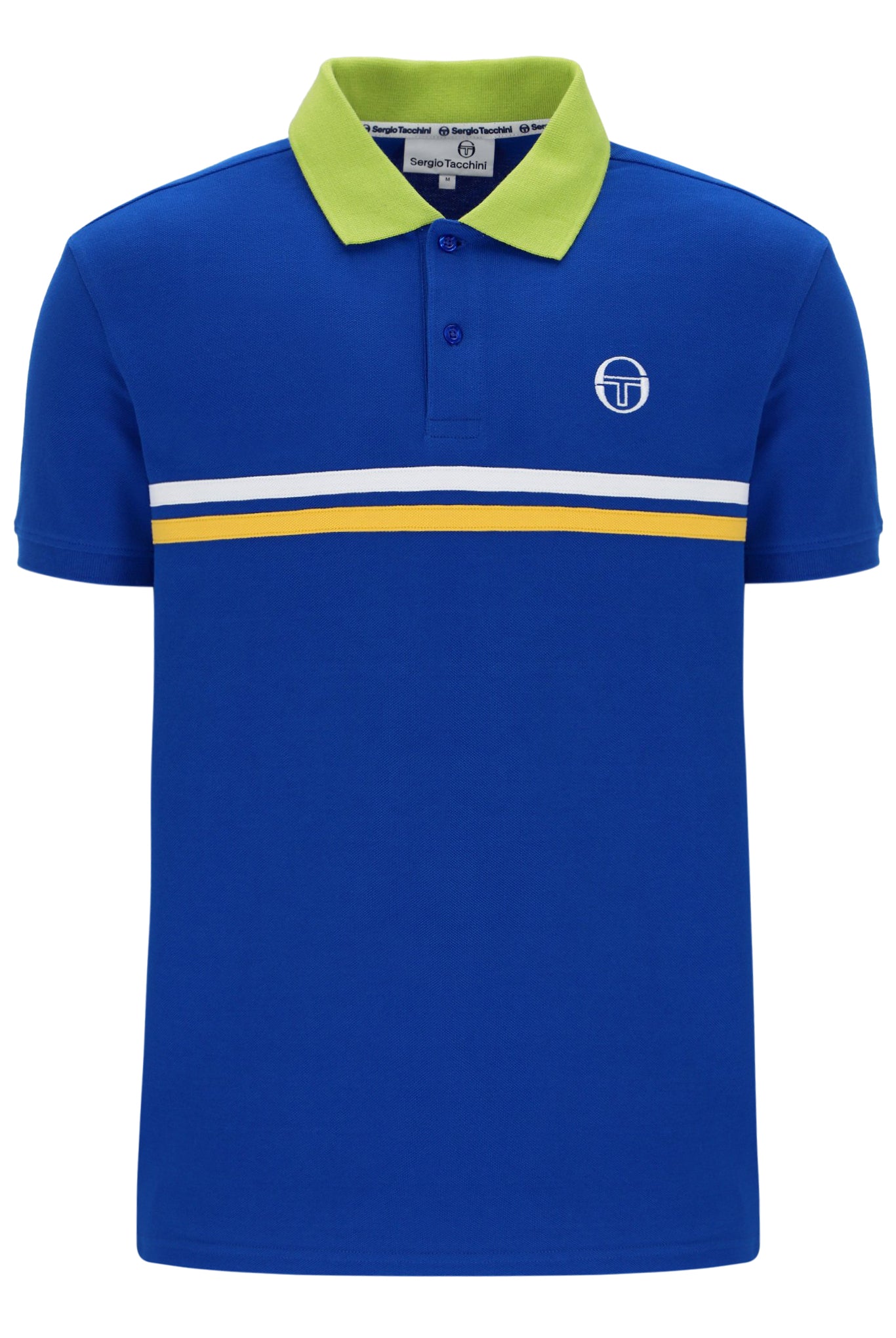 Sergio Tacchini Men's STM14366 Supermac Polo Shirt Nautical Blue / Dark Citron