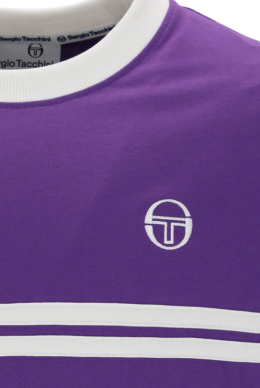 Sergio Tacchini Men's STM14565 Supermac Short Sleeve T Shirt Pansy / Gardenia