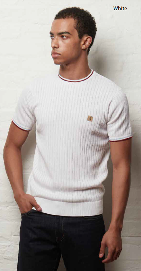 Gabicci Vintage Men's V56GM17 Santino Crew Neck T-Shirt White