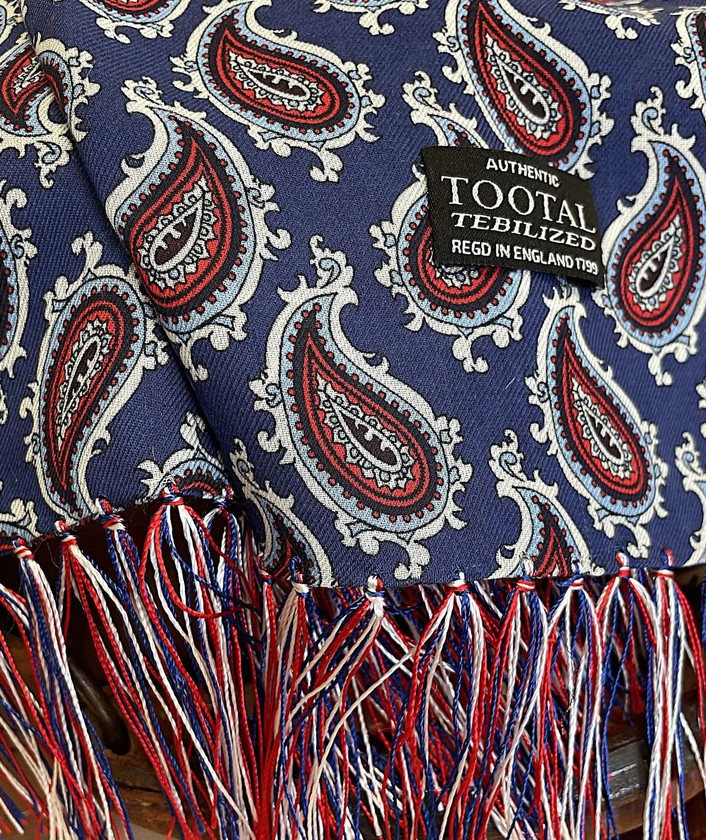 Tootal Men's TB9214 Paisley Rayon Scarf Navy Blue