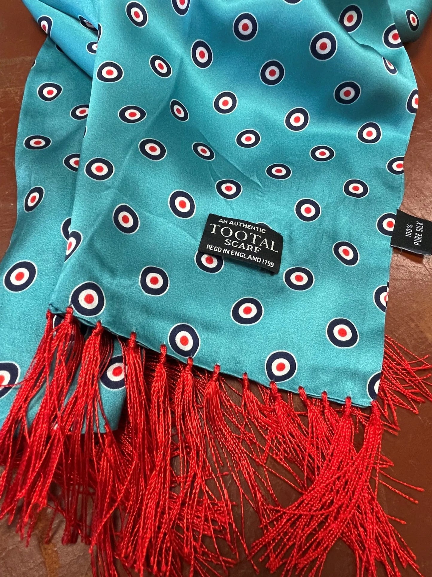Tootal Men's TV2915 Mod Roundal Target Silk Scarf Airforce Blue