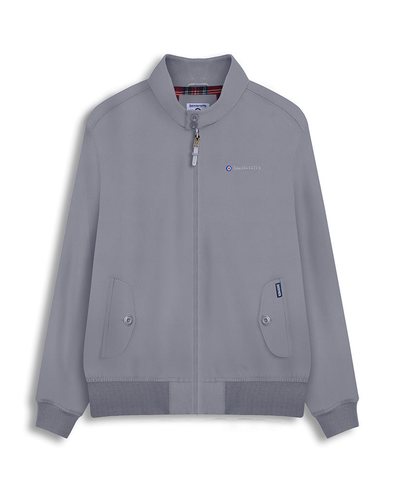 Lambretta Men's LMBBHH1 Showerproof Classic Harrington Jacket Grey