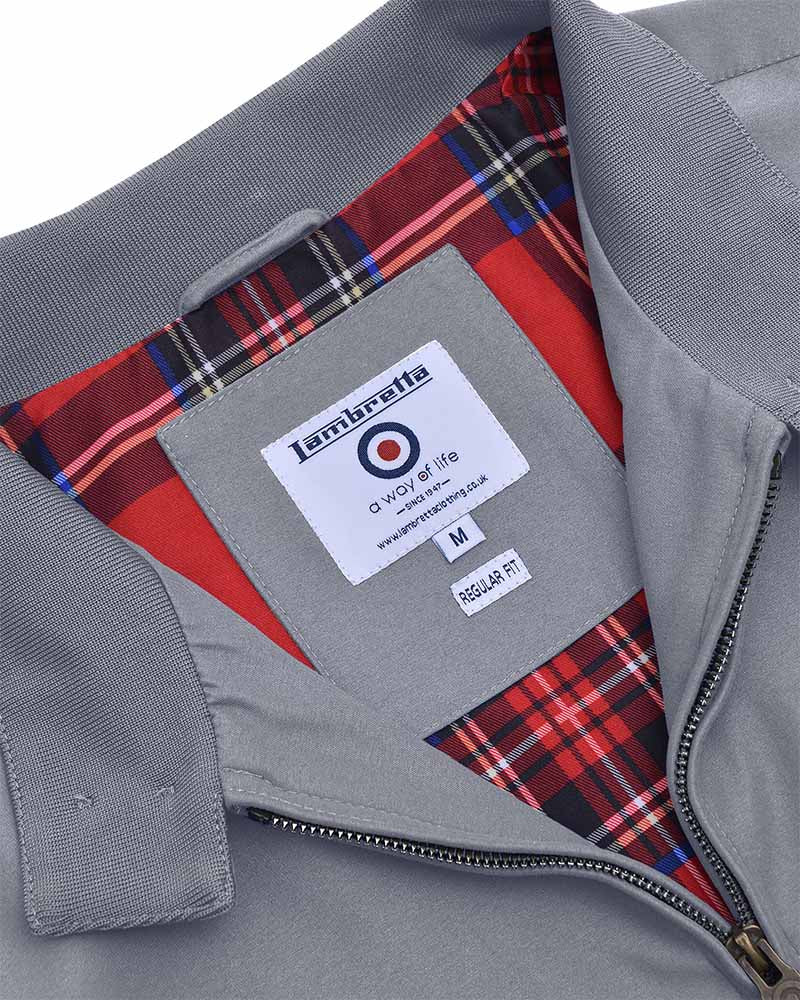 Lambretta Men's LMBBHH1 Showerproof Classic Harrington Jacket Grey